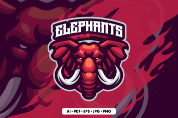 Elephant Mascot logo template