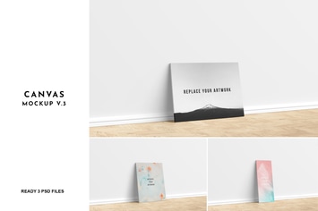 3 Psd Canvas Mockup V.3
