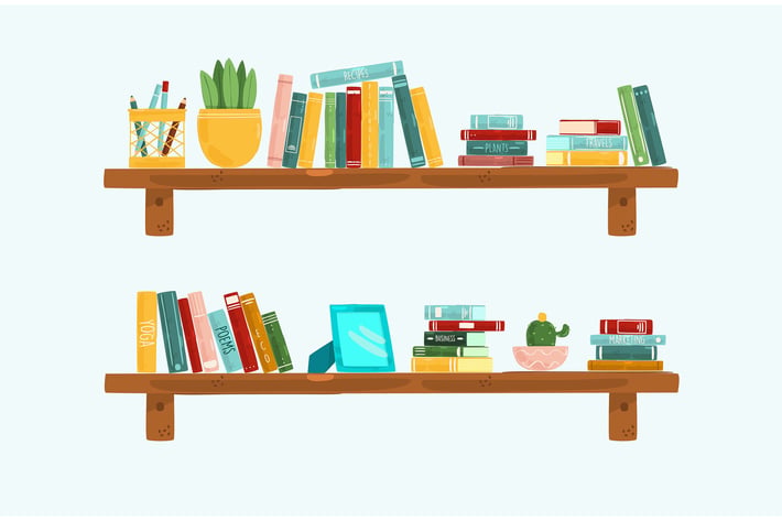 Interior Bookshelves Illustration