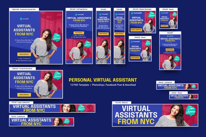 Personal Virtual Assistant Banners Ad