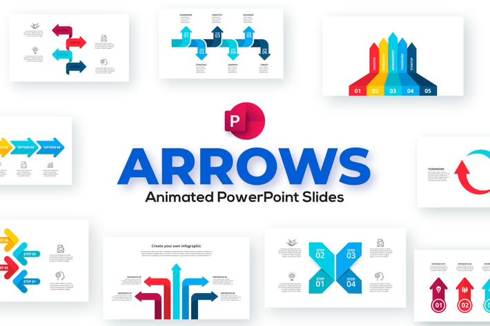Arrows Animated PowerPoint Presentation. Set 01.