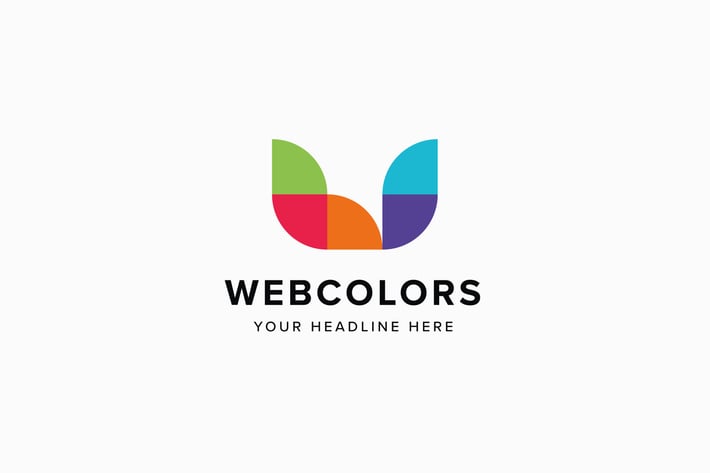 Webcolors W Letter Logo Template