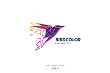 Bird Color Line Art Logo