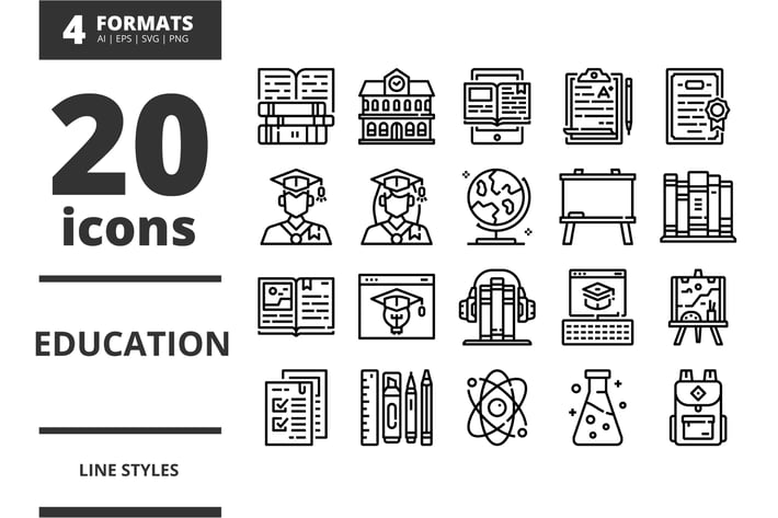 Education Line icons packs