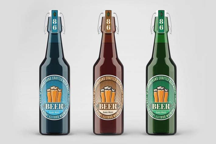 Beer Bottle Mock-up Template