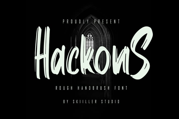 Hackons - Rough Handbrush Font