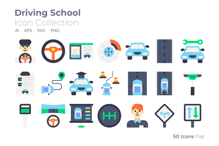 Driving School Color Icon