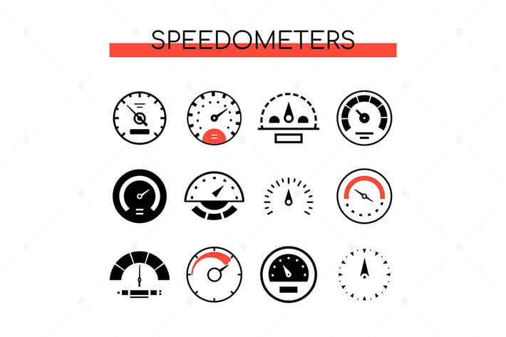 Different speedometers collection