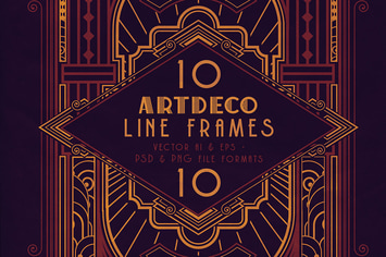 10 ArtDeco Line Frames