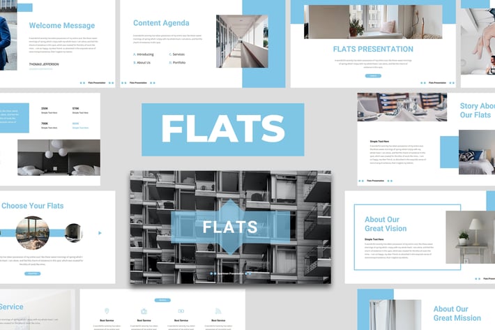 Flats - Business Apartment PowerPoint Template