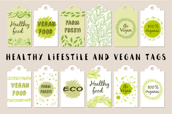 Healthy Lifestyle and Vegan Tags