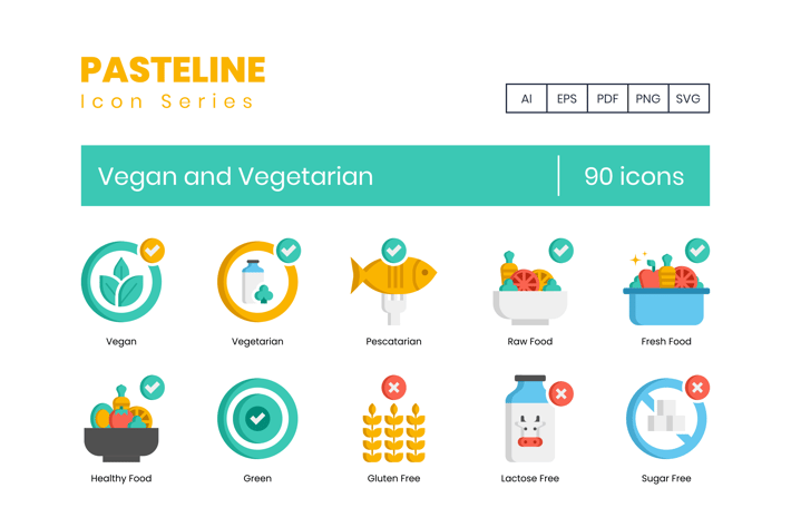 90 Vegan Icons