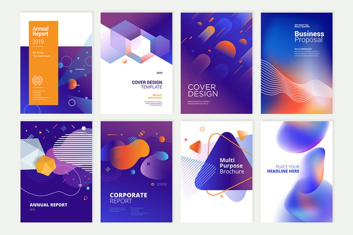 Set of brochure, annual report design templates