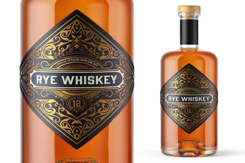 Vintage Whiskey Label Packaging Layout 