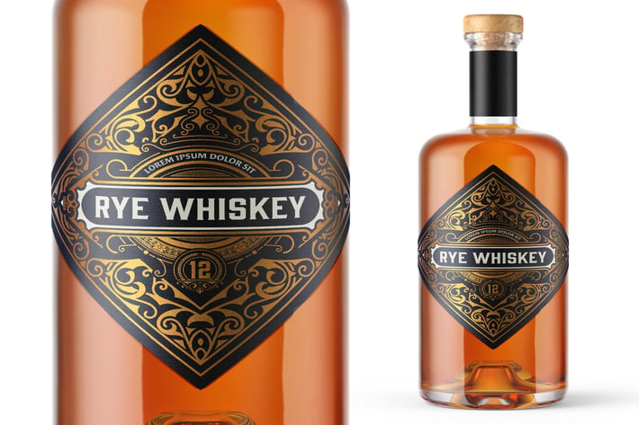 Vintage Whiskey Label Packaging Layout 
