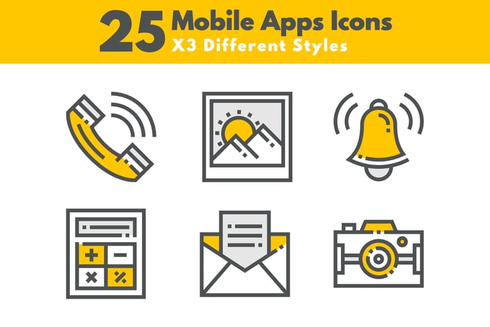 25 Mobile Apps Icons