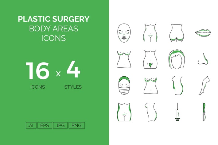 Plastic surgery icons