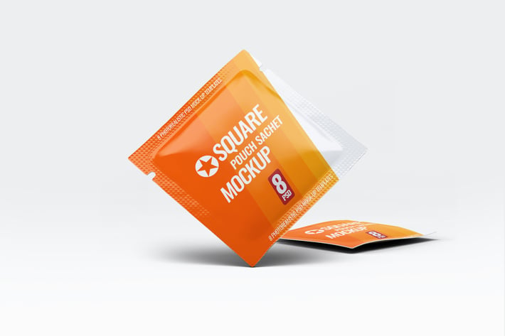 Square Pouch Sachet Mock-Up