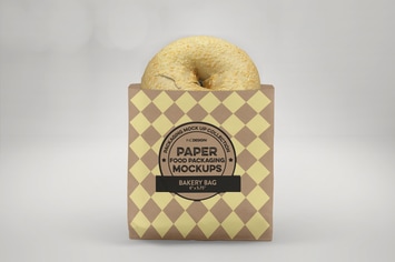 Flat Bakery Bag Packaging Mockup