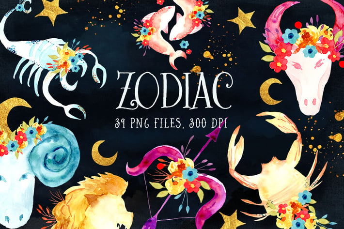 Watercolor Zodiac