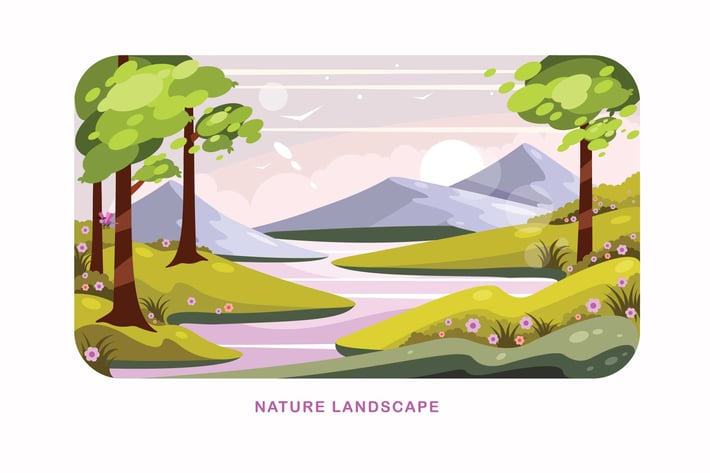 Nature Landscape Vector Illustration