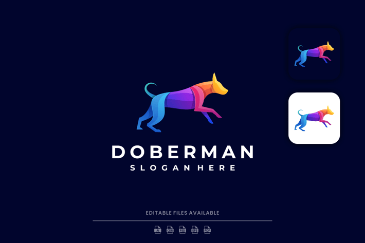 Doberman Gradient Colorful Logo