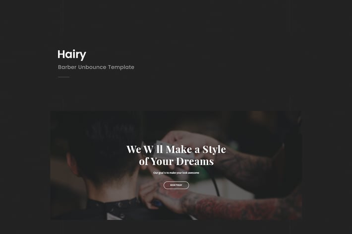 Hairy - Barber Unbounce Template