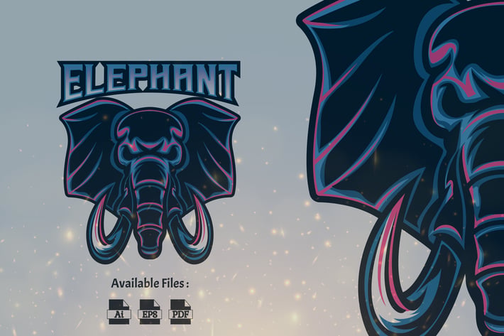 Elephant Sport and Esport Logo Template