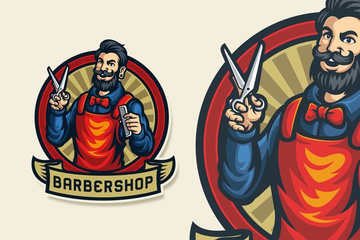 Barbershop Vintage Logo Template