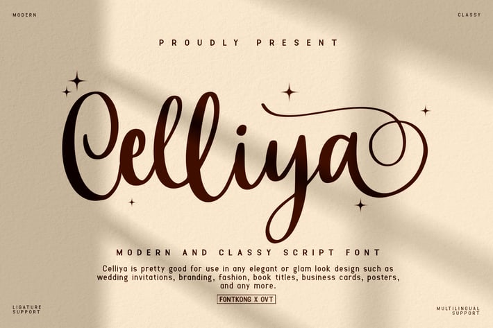 Celliya - Modern and Classy Script Font
