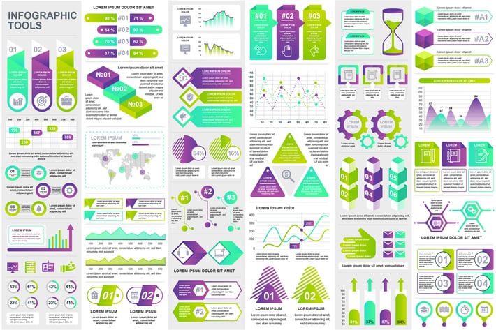 Collection Infographic Elements Template Graphics
