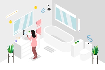 Smart Home Bathroom Isometric Illustration