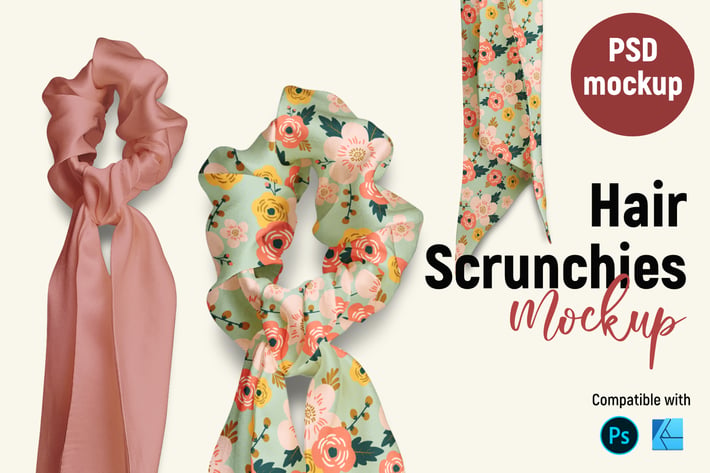 Hair Scrunchies Mockup