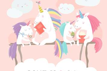 Unicorn reading book with friends. Dont be basic. 