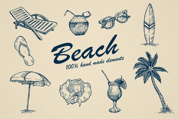 Beach Hand drawn Elements