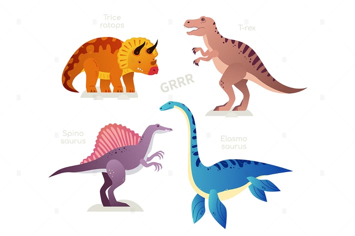 Different Dinosaurs - Set of Characters