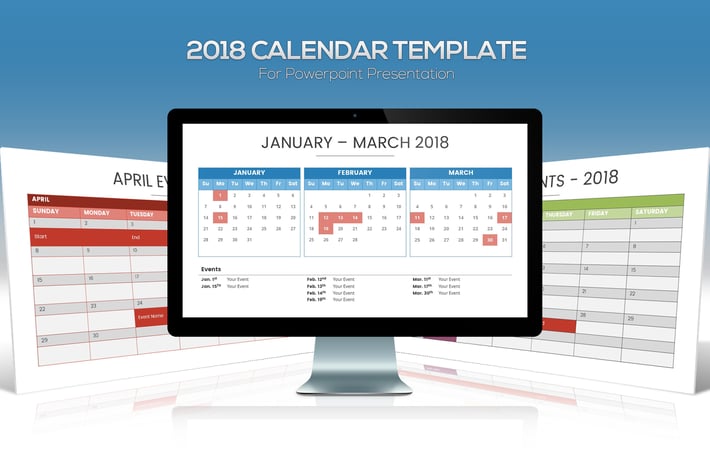 2018 Calendar Powerpoint Template