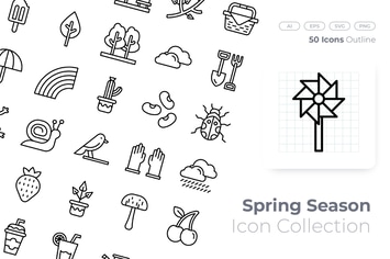Spring Season Outline Icon