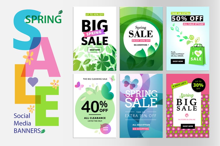Spring sale banners 
