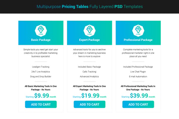 Cone - Multipurpose Clean Pricing Tables