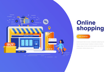 Online Shopping Modern Flat Concept