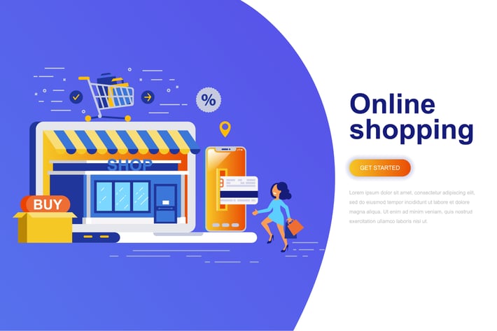 Online Shopping Modern Flat Concept