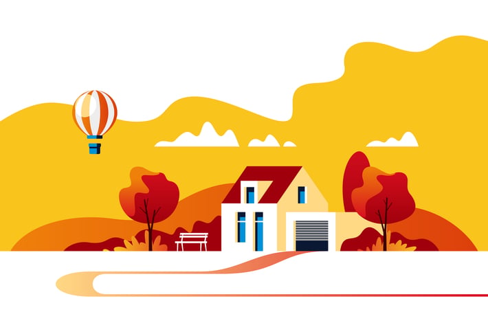 Autumn Landscape with House