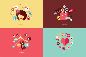 Set of Flat Design Concept Icons