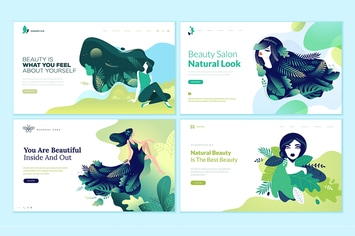 Set of Beauty Web Page Design Templates