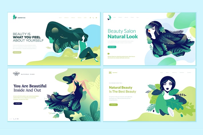 Set of Beauty Web Page Design Templates