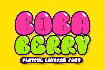 Boba Berry - Fun Layered Display Font
