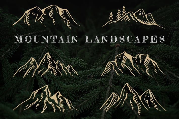 Hand-Drawn Mountain Landscapes