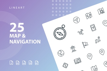 Map & Navigation Lineart