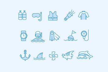 15 Scuba and Diving Icons